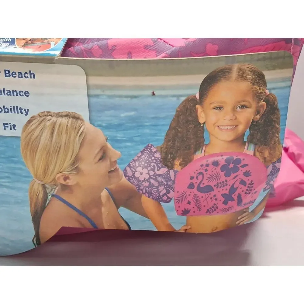 SwimSchool Ultra-Fit Tot Swimmer Float Level 3 Age 4-6 Years Pink 50LBS Max New